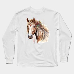 Watercolor Boho Horse #1 Long Sleeve T-Shirt